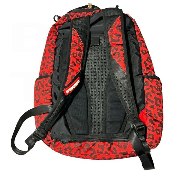 Sprayground Red Leopard Lips Backpack Limited Edition Gold Fangs Full size Clean - Picture 4 of 9